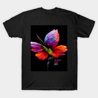 Beautiful and colorful butterfly -  motivational quote to make you happy! T-Shirt